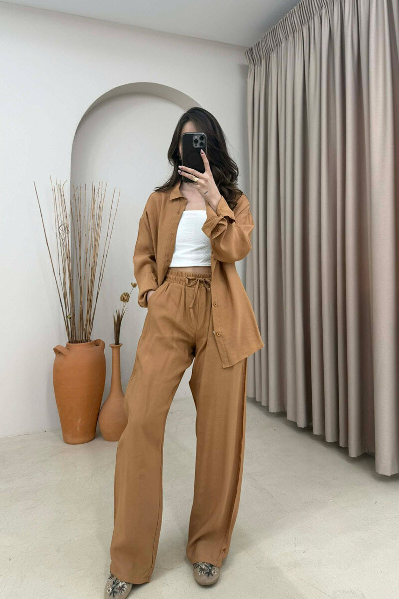 SET NJE NGJYRESH KEMISHE + PANTALLONA PER FEMRA NE NGJYRE TULLE - 1