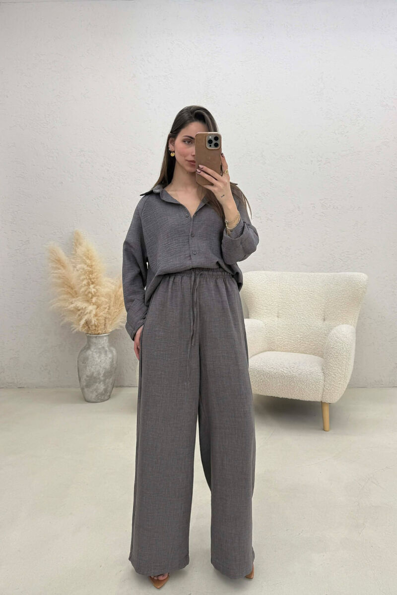 SET NJE NGJYRESH KEMISHE+PANTALLONA PER FEMRA NE NGJYRE GRI TE ERRET - 1