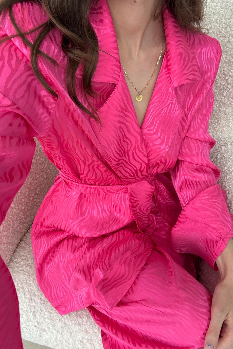 SET NJË NGJYRËSH ME DETAJIN E LIDHSEVE XHAKETË+PANTALLONA PËR FEMRA NË NGJYRËN ÇIKLAMI - 6