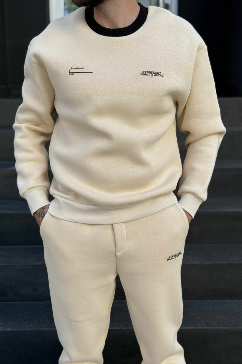 SET NJË NGJYRËSH ME PUSH BLUZË+TUTA PËR MESHKUJ NË NGJYRË BEZHË - 2