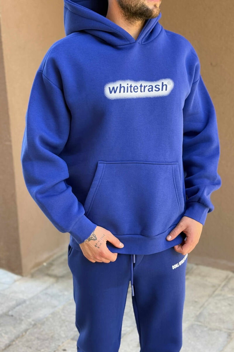 SET NJË NGJYRËSH ME PUSH HOODIE+TUTA PËR MESHKUJ NË NGJYRË BLU - 2