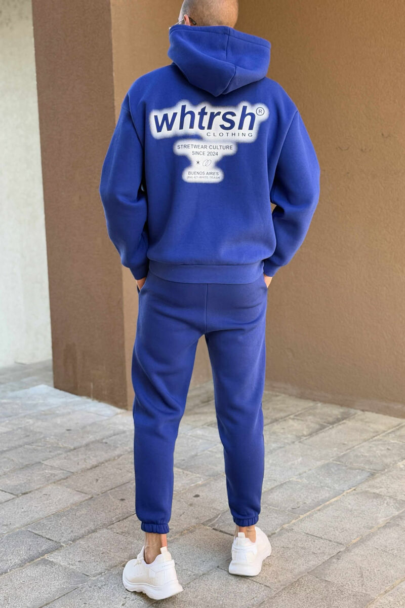 SET NJË NGJYRËSH ME PUSH HOODIE+TUTA PËR MESHKUJ NË NGJYRË BLU - 3