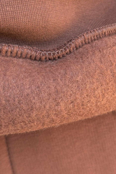 SET NJË NGJYRËSH ME PUSH HOODIE+TUTA PËR MESHKUJ NË NGJYRË KAFE - 3