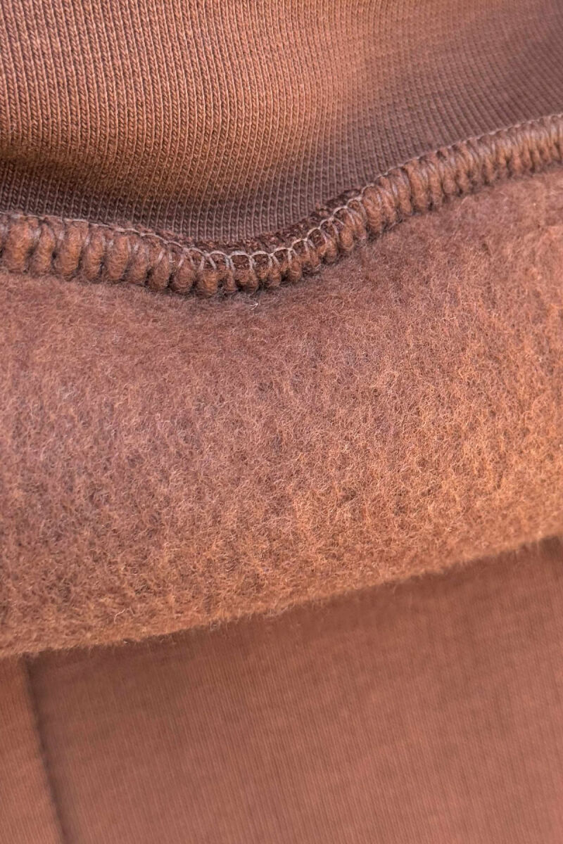 SET NJË NGJYRËSH ME PUSH HOODIE+TUTA PËR MESHKUJ NË NGJYRË KAFE - 3