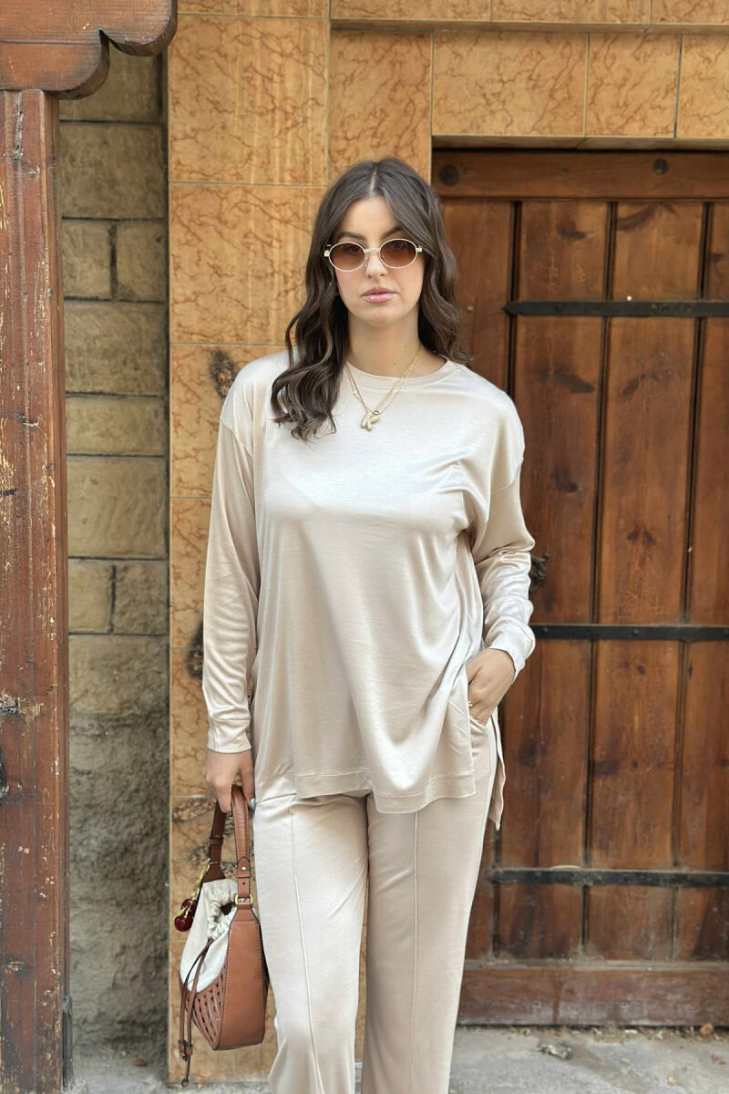 SET NJË NGJYRËSH BLUZË+TUTA PËR FEMRA NË NGJYRËN BEZHË - 5