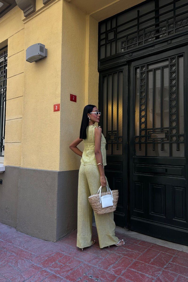 SET NJË NGJYRËSH KANATIERE+PANTALLONA PËR FEMRA NË NGJYRË JESHILE E ZBARDHUR - 5