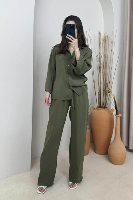 SET NJË NGJYRËSH KËMISHË+PANTALLONA PËR FEMRA NË NGJYRË JESHILE - 2