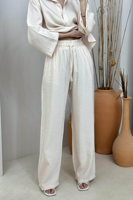 SET NJË NGJYRËSH KËMISHË+PANTALLONA PËR FEMRA NË NGJYRË KREM - 4