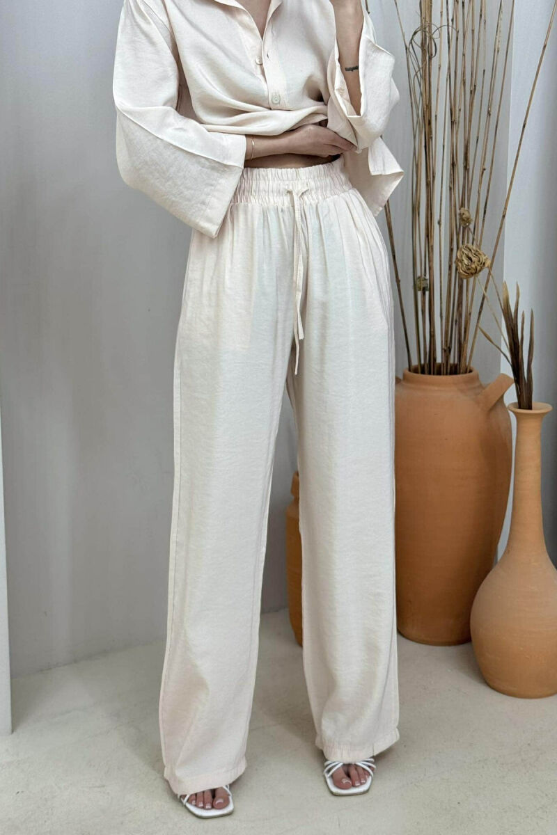 SET NJË NGJYRËSH KËMISHË+PANTALLONA PËR FEMRA NË NGJYRË KREM - 4