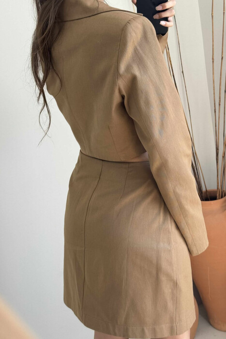 SET NJË NGJYRËSH XHAKETË+FUND PËR FEMRA NË NGJYRË KAFE - 4