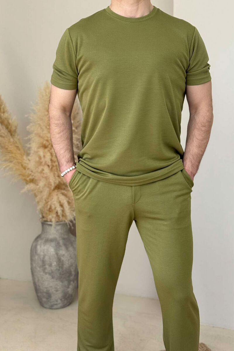 SET NJË NGJYRËSH T-SHIRT+TUTA PËR MESHKUJ NË NGJYRË JESHILE - 3