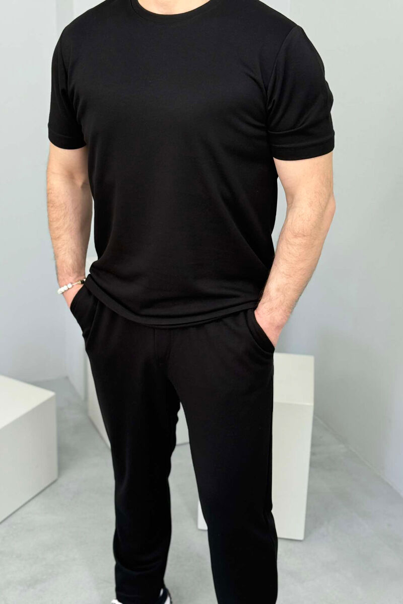 SET NJË NGJYRËSH T-SHIRT+TUTA PËR MESHKUJ NË NGJYRË E ZEZË - 3