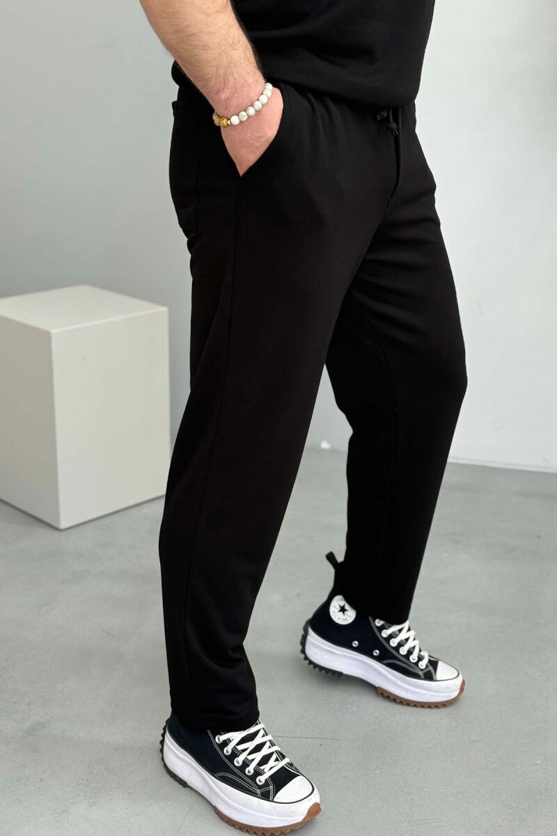 SET NJË NGJYRËSH T-SHIRT+TUTA PËR MESHKUJ NË NGJYRË E ZEZË - 5