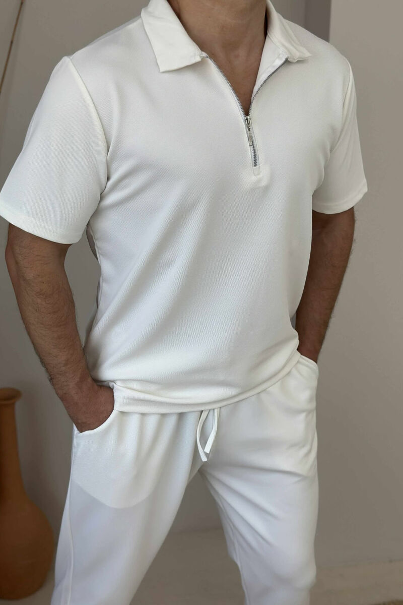 SET NJË NGJYRËSH T-SHIRT+TUTA PËR MESHKUJ NË NGJYRËN KREM - 2