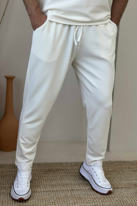 SET NJË NGJYRËSH T-SHIRT+TUTA PËR MESHKUJ NË NGJYRËN KREM - 4