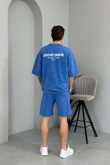 SET NJE NGJYRESH T-SHIRT + TUTA TE SHKURTRA PER MESHKUJ NE NGJYRE BLU - 4