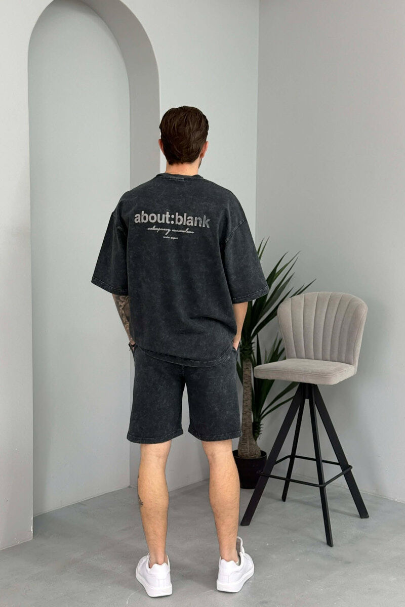 SET NJE NGJYRESH T-SHIRT + TUTA TE SHKURTRA PER MESHKUJ NE NGJYRE GRI TE ERRET - 4