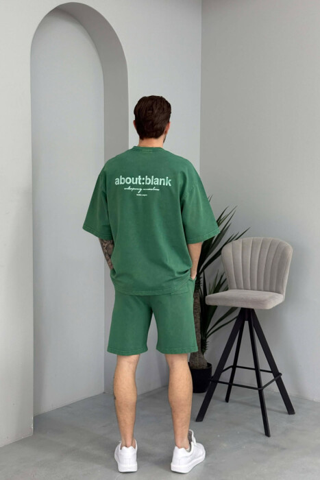 SET NJE NGJYRESH T-SHIRT + TUTA TE SHKURTRA PER MESHKUJ NE NGJYRE JESHILE - 4