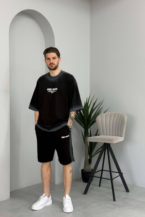 SET NJE NGJYRESH T-SHIRT + TUTA TE SHKURTRA PER MESHKUJ NE NGJYRE TE ZEZE - 2