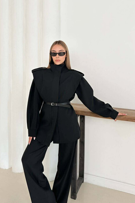 SET NJE NGJYRESH XHAKETE ME RRIP DHE BUTONA TE FSHEHUR + PANTALLONA PER FEMRA NE NGJYRE TE ZEZE - 7