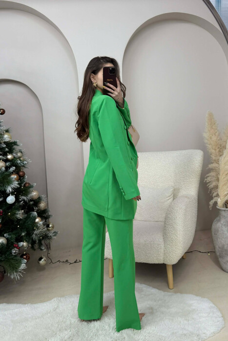 SET NJE NGJYRESH XHAKETE+PANTALLONA KLASIKE PER FEMRA NE NGJYRE JESHILE - 2