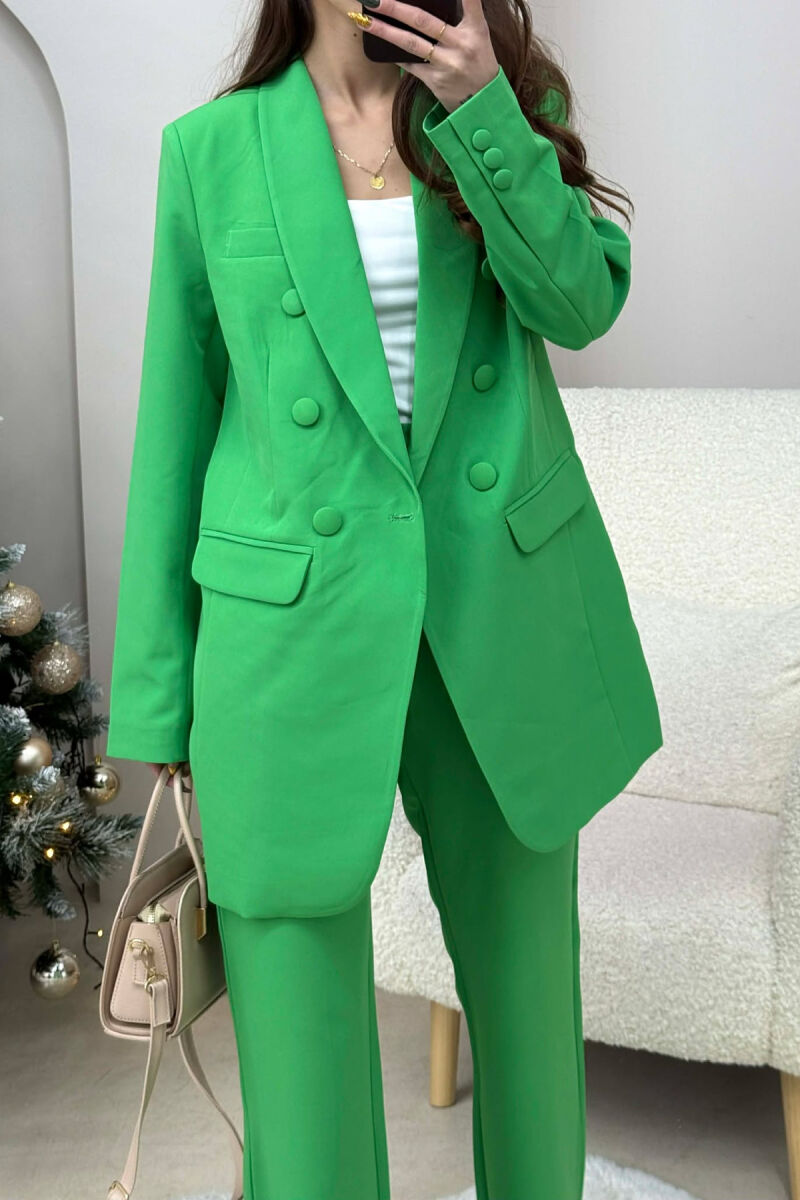 SET NJE NGJYRESH XHAKETE+PANTALLONA KLASIKE PER FEMRA NE NGJYRE JESHILE - 3