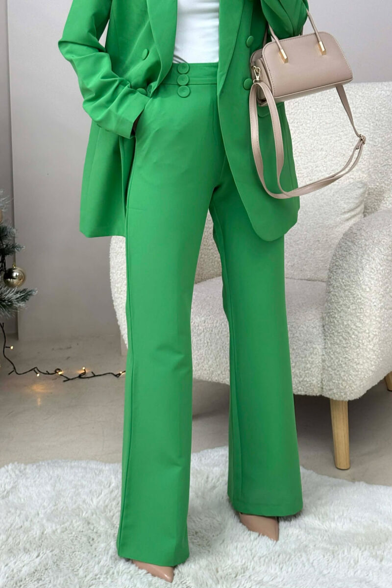 SET NJE NGJYRESH XHAKETE+PANTALLONA KLASIKE PER FEMRA NE NGJYRE JESHILE - 4