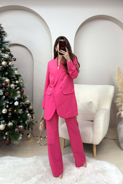 SET NJE NGJYRESH XHAKETE+PANTALLONA KLASIKE PER FEMRA NE NGJYRE ROZE - 5