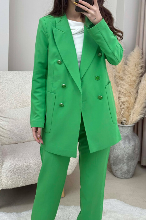 SET NJE NGJYRESH XHAKETE +PANTALLONA PER FEMRA NE NGJYRE JESHILE - 3