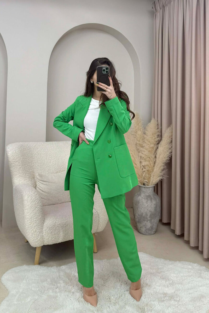 SET NJE NGJYRESH XHAKETE +PANTALLONA PER FEMRA NE NGJYRE JESHILE - 4