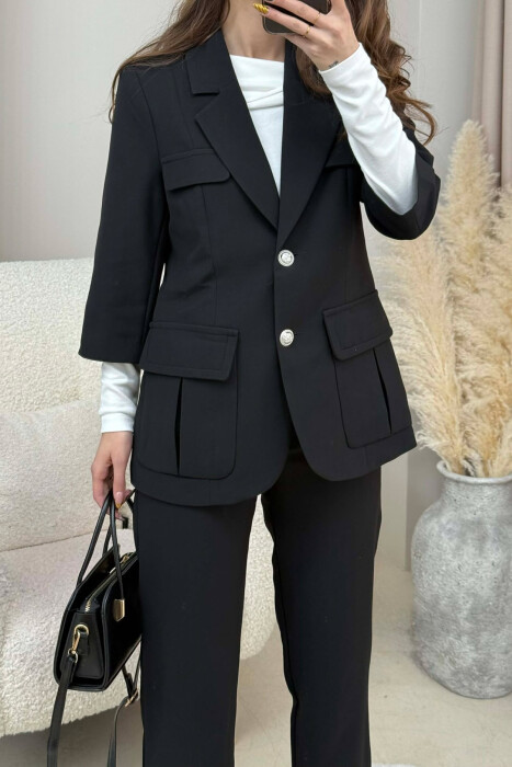 SET NJE NGJYRESH XHAKETE+PANTALLONA PER FEMRA NE NGJYRE TE ZEZE - 4