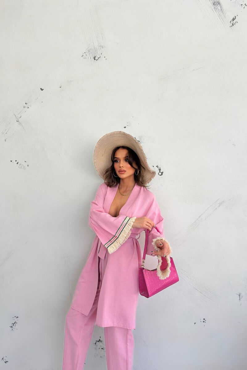 SET PELERINE+PANTALLONA PER FEMRA NE NGJYRE ROZE - 4