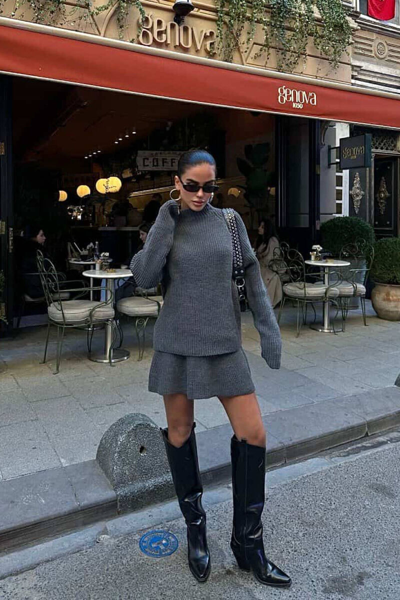 SET PËR FEMRA TRIKO+FUND NË NGJYRËN GRI - 2