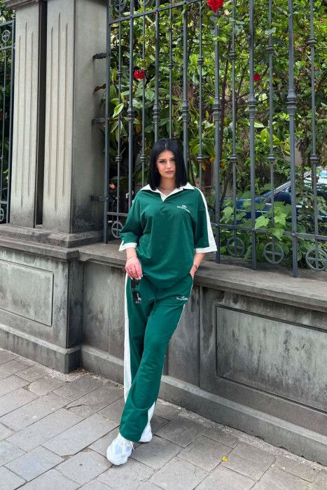 SET T-SHIRT ME JAKE POLO DHE SHKRIME + TUTA PER FEMRA NE NGJYRE JESHILE - 6