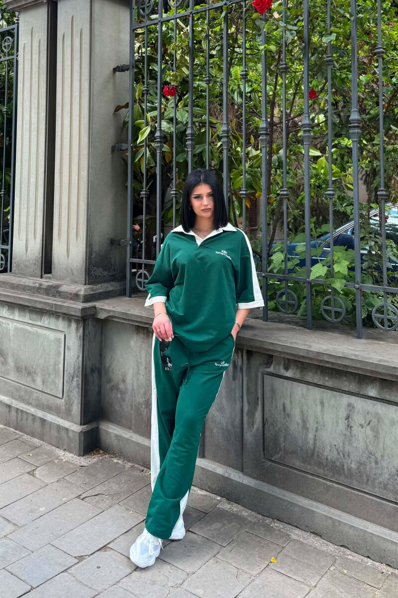 SET T-SHIRT ME JAKE POLO DHE SHKRIME + TUTA PER FEMRA NE NGJYRE JESHILE - 6