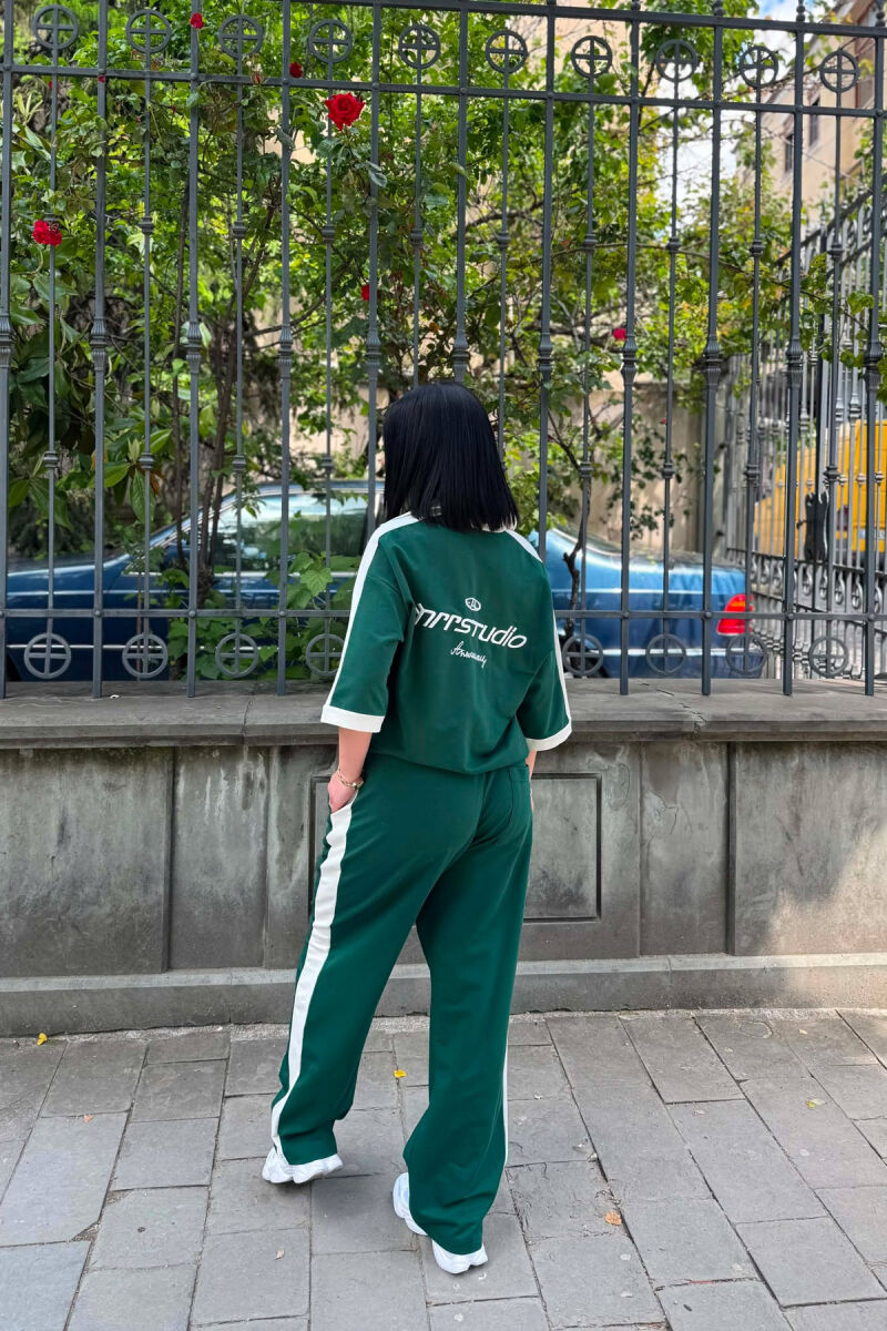 SET T-SHIRT ME JAKE POLO DHE SHKRIME + TUTA PER FEMRA NE NGJYRE JESHILE - 7