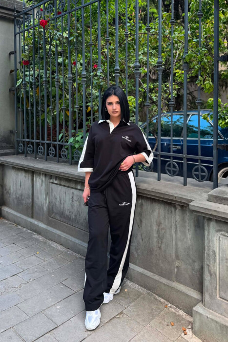 SET T-SHIRT ME JAKE POLO DHE SHKRIME + TUTA PER FEMRA NE NGJYRE TE ZEZE - 1