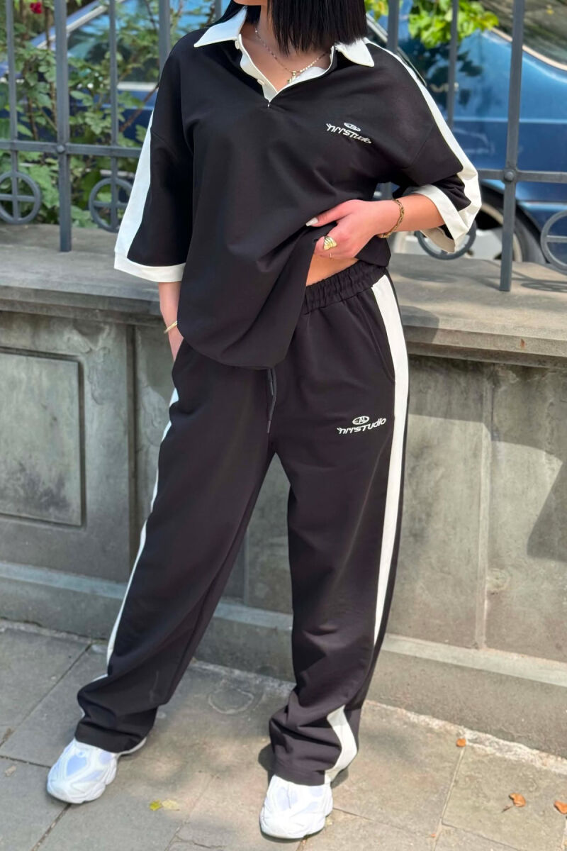SET T-SHIRT ME JAKE POLO DHE SHKRIME + TUTA PER FEMRA NE NGJYRE TE ZEZE - 3