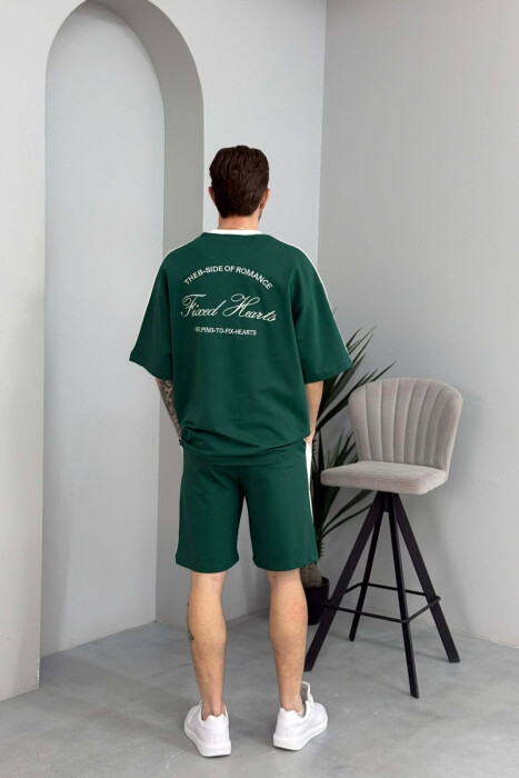 SET T-SHIRT ME SHKRIME TE VOGLA + TUTA TE SHKURTRA PER MESHKUJ NE NGJYRE JESHILE - 4