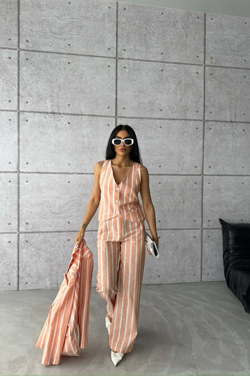 SET XHAKETE+ JELEK+PANTALLONA ME VIJA PER FEMRA NE NGJYRE PORTOKALLI - 3