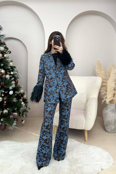 SET XHAKETE +PANTALLONA ME MOTIVE LULESH PER FEMRA NE NGJYRE BLU - 1