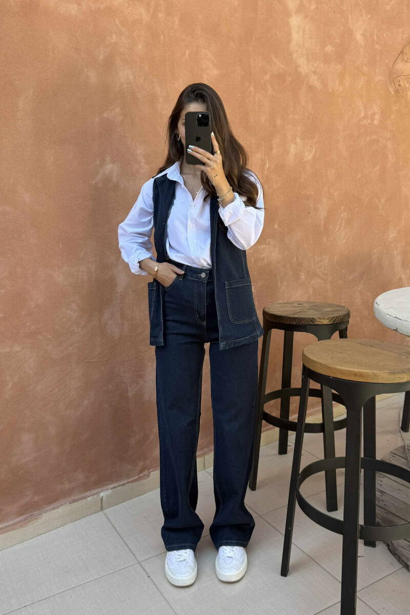 SET XHINS JELEK+PANTALLONA PËR FEMRA NË NGJYRËN BLU - 1