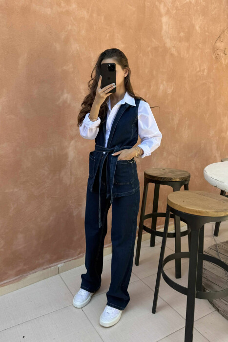 SET XHINS JELEK+PANTALLONA PËR FEMRA NË NGJYRËN BLU - 2