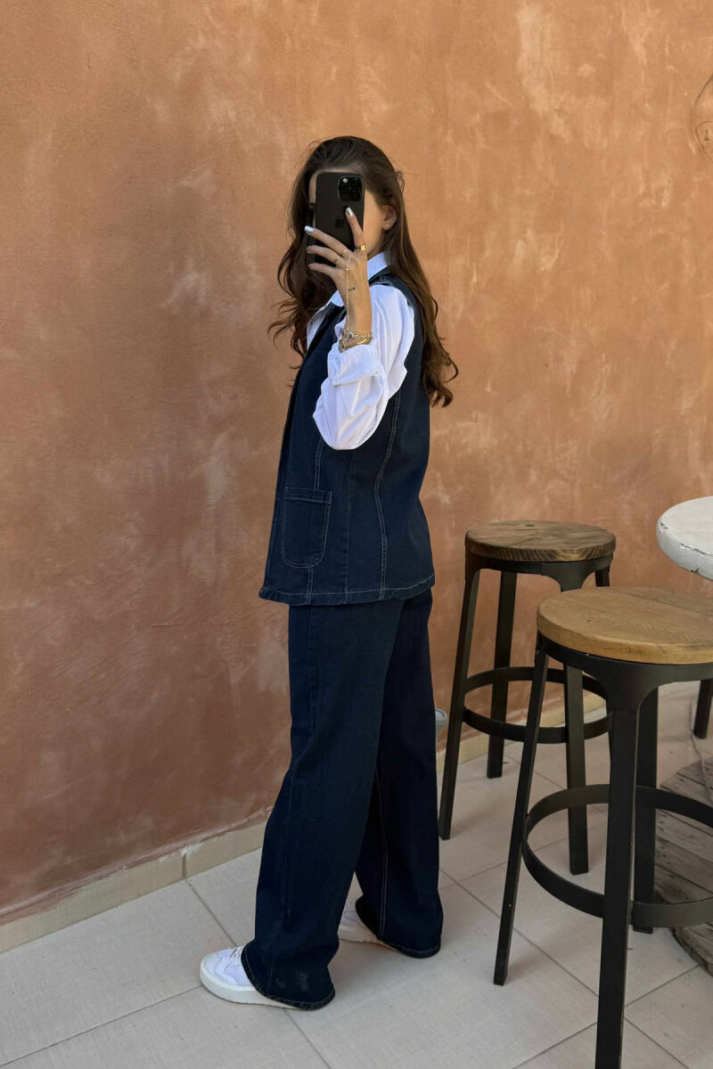 SET XHINS JELEK+PANTALLONA PËR FEMRA NË NGJYRËN BLU - 3