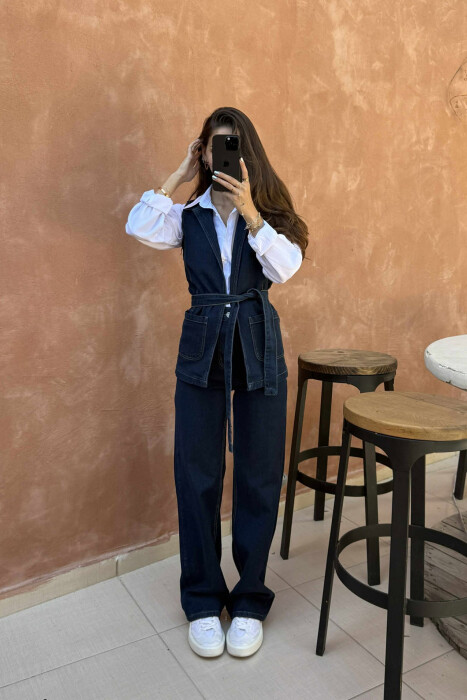 SET XHINS JELEK+PANTALLONA PËR FEMRA NË NGJYRËN BLU - 5