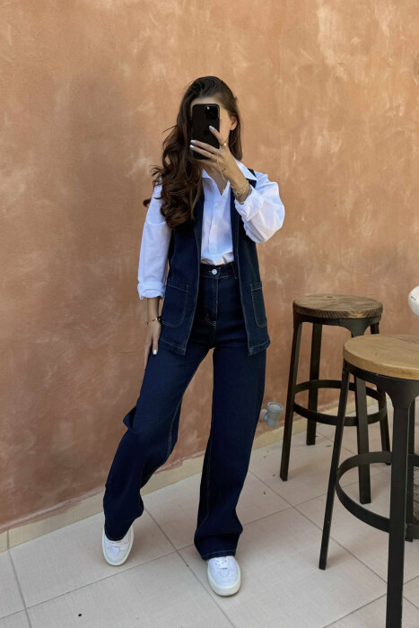 SET XHINS JELEK+PANTALLONA PËR FEMRA NË NGJYRËN BLU - 6