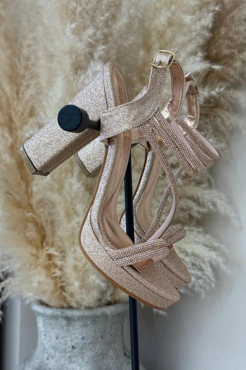 SHINNY HIGH HEEL WOMEN SANDALS GOLDEN ROD/GOLD - 2