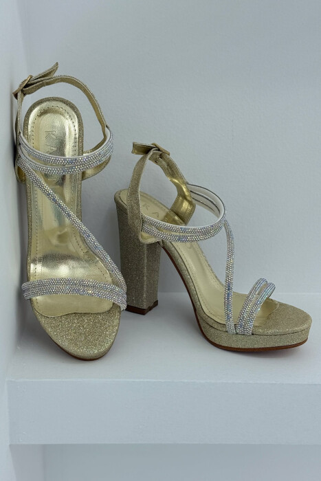 SHINNY HIGH HEEL WOMEN SANDALS YELLOW/E VERDHE - 2