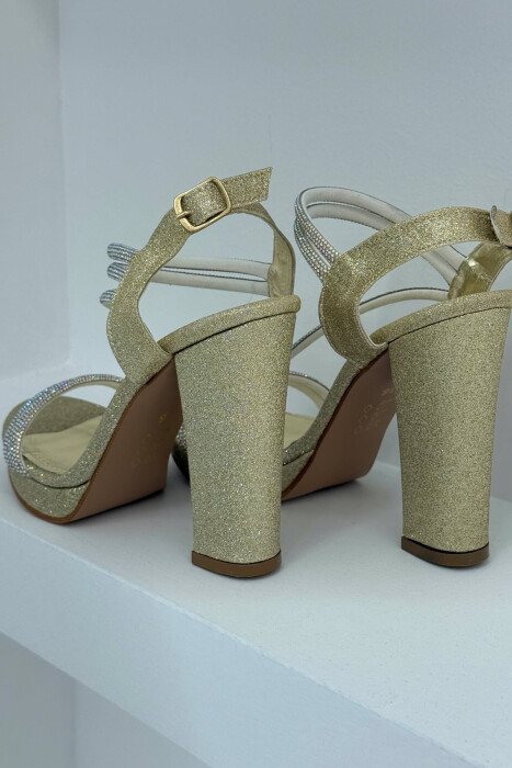 SHINNY HIGH HEEL WOMEN SANDALS YELLOW/E VERDHE - 3