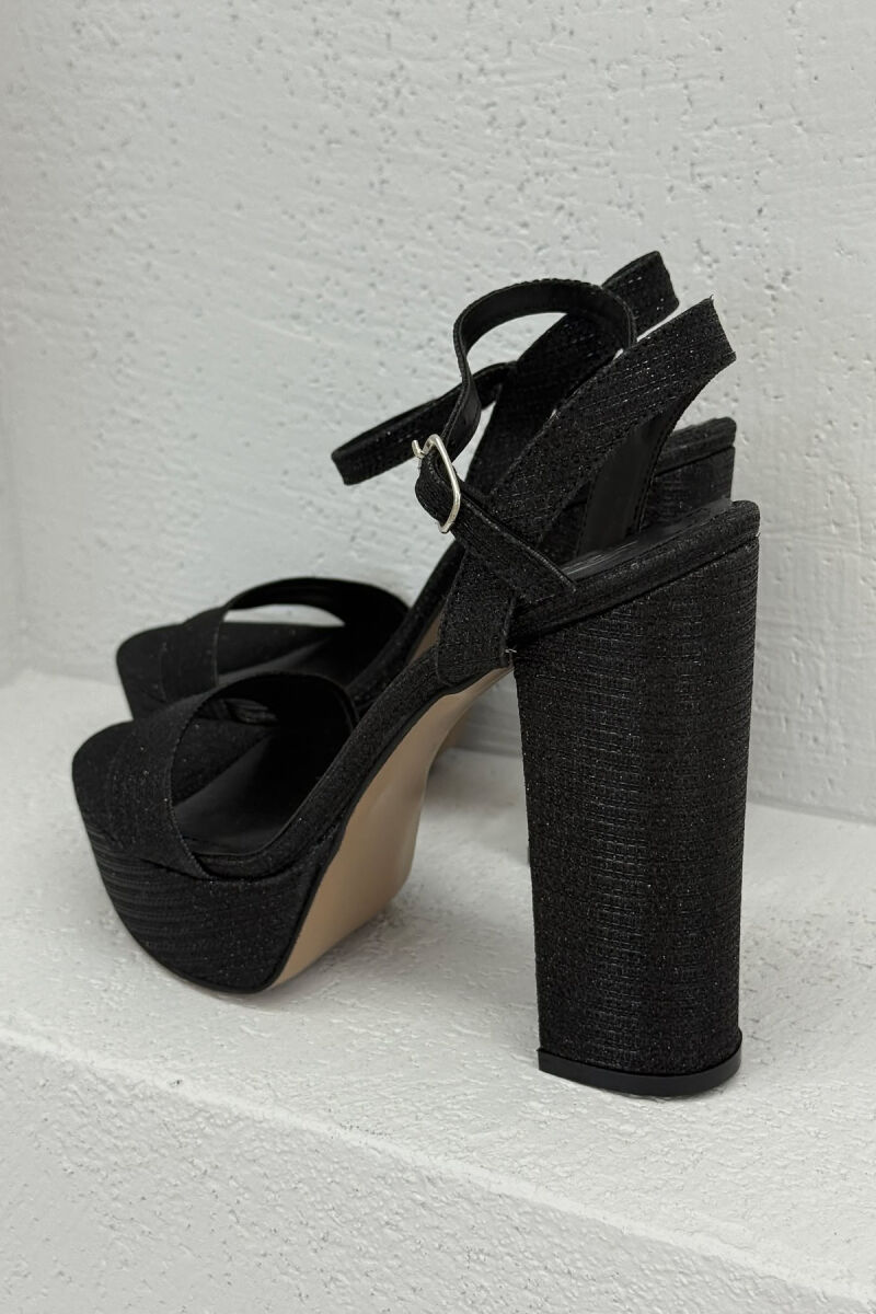 SHINNY HIGHT HEEL WOMEN SANDALS BLACK/ E ZEZE - 3